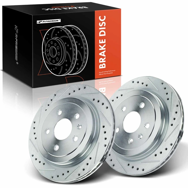 Rear Drilled Disc Brake Rotors for 2010-2015 Chevrolet Camaro