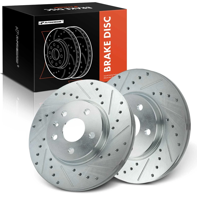 Front Drilled Brake Rotors for Chevy Cruze 2011-2019 Sonic Volt Bolt EV