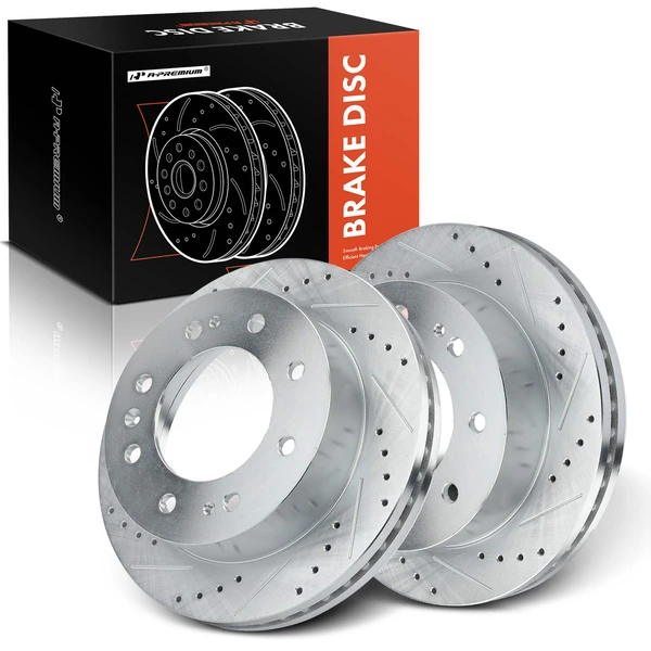 Front Drilled Brake Rotors for 2011-2020 2022-2024 GMC Sierra 2500 HD