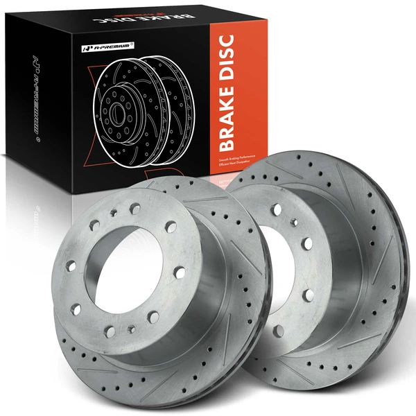 Rear Drilled Brake Rotors for 2011-2021 GMC Sierra 3500 HD