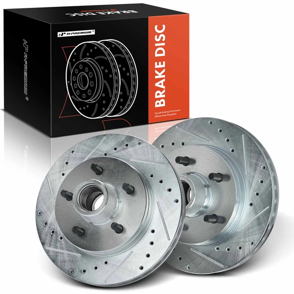 Front Drilled Brake Rotors for 1995-1999 GMC Yukon