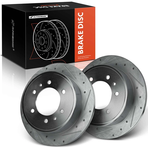 Rear Drilled Brake Rotors for 2009-2010 Hummer H3T
