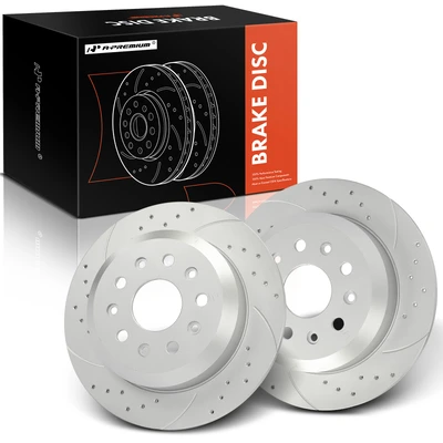 2 Pcs Rear Drilled Brake Rotors