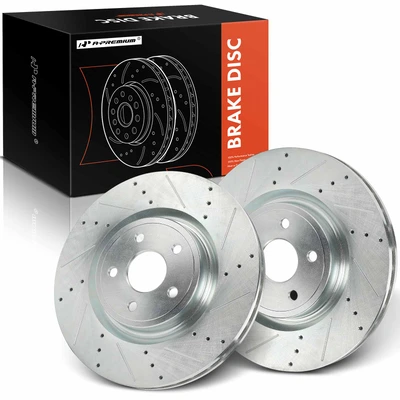 2 Pcs Front Drilled Brake Rotors