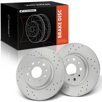 2 Pcs Front Drilled Brake Rotors