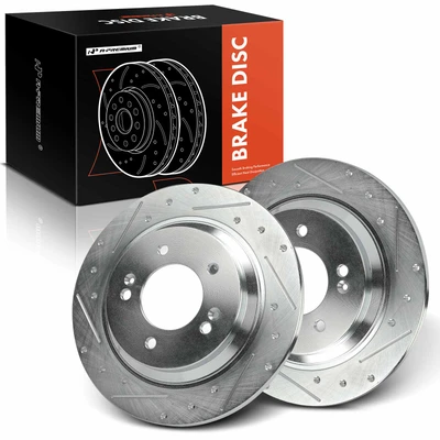 2 Pcs Rear Drilled Brake Rotors