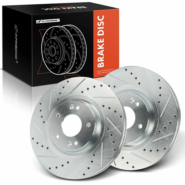 2 Pcs Front Drilled Brake Rotors for Kia Sedone 2015-2021 V6 3.3L