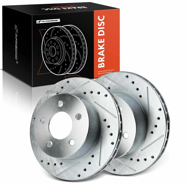 Front Drilled Brake Rotors for 1990-1999 Jeep Cherokee