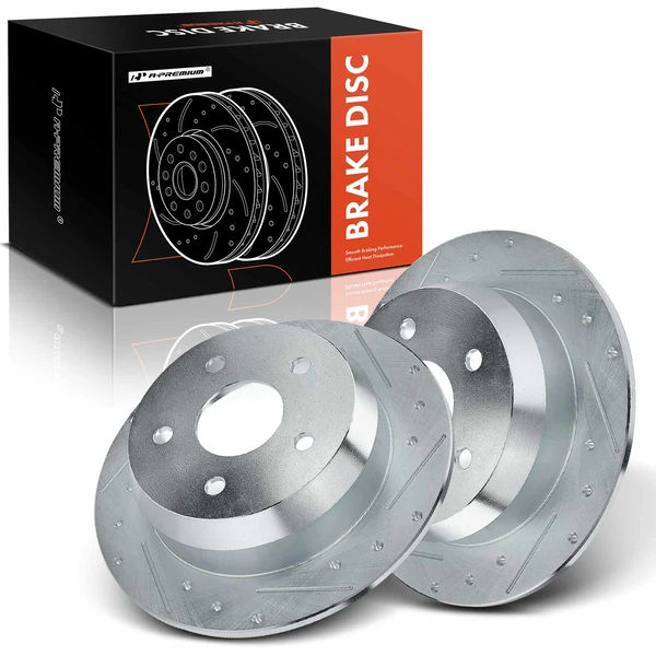 Rear Drilled Brake Rotors for Jeep Grand Cherokee 1999-2004 L6 4.0L V8 4.7L