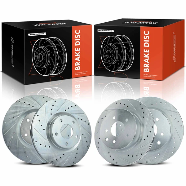 Front & Rear Drilled Brake Rotors for 2009-2014 2016-2017 Nissan Maxima