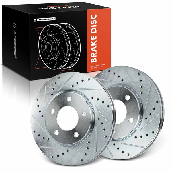 Front Drilled Brake Rotors for 2001-2007 Chrysler Town & Country
