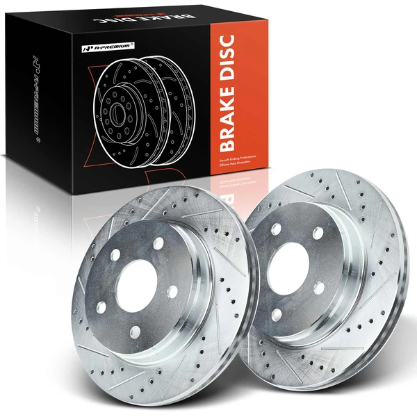 Front Drilled Brake Rotors for 2002-2010 Dodge Ram 1500