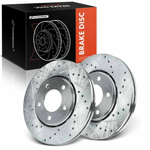 Front Drilled Brake Rotors for 2001-2003 Chrysler Voyager