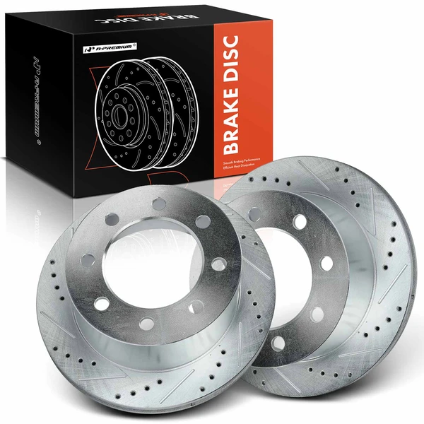 Rear Drilled Brake Rotors for 2001-2002 Dodge Ram 2500