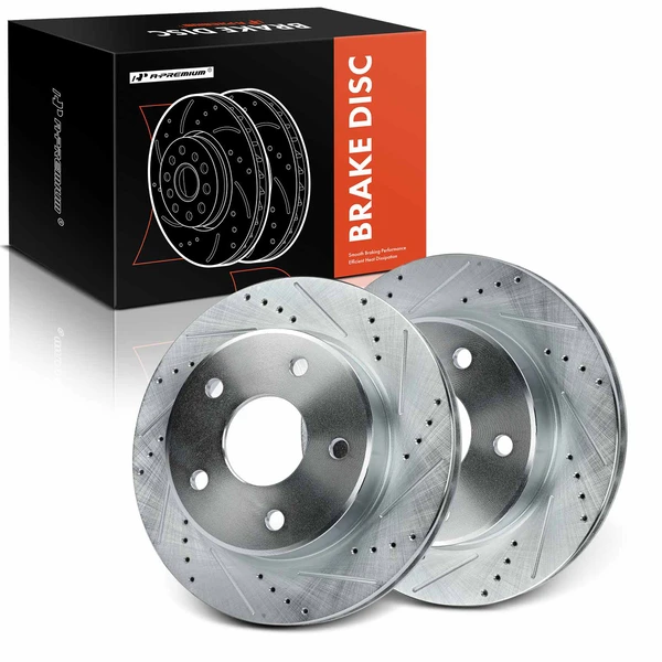 Front Drilled Brake Rotors for 2005-2010 Dodge Dakota