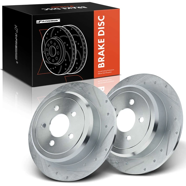 Rear Drilled Brake Rotors for 2007-2011 Dodge Nitro