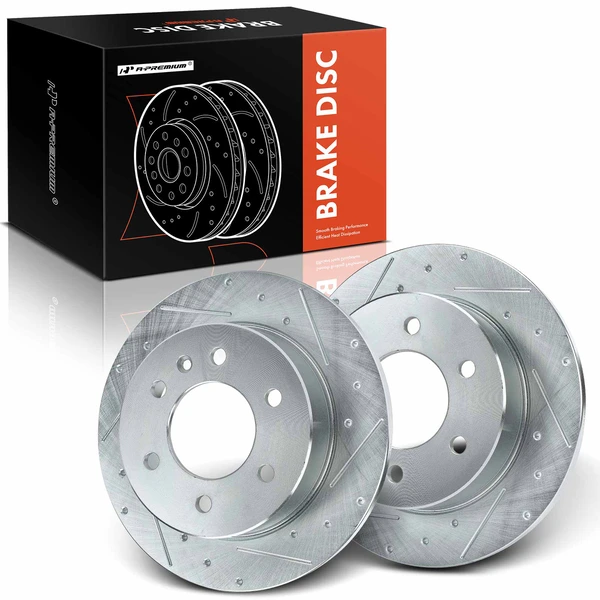 Rear Drilled Brake Rotors for 2007-2009 Dodge Sprinter 3500