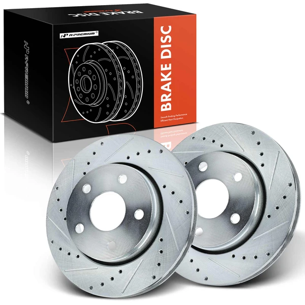 Front Drilled Brake Rotors for 2007-2017 Jeep Wrangler