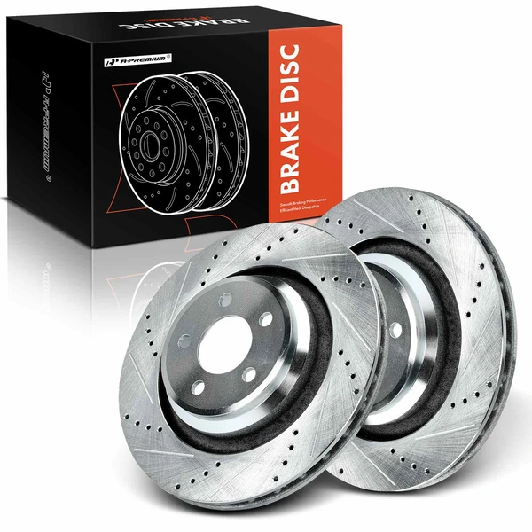 Rear Drilled Brake Rotors for 2008-2010 2012-2020 Dodge Charger