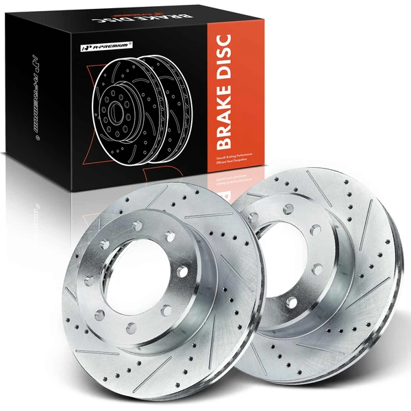 Front Drilled Brake Rotors for 2009-2010 Dodge Ram 3500