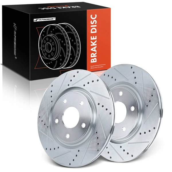Front Drilled Brake Rotors for 2008-2016 Dodge Grand Caravan