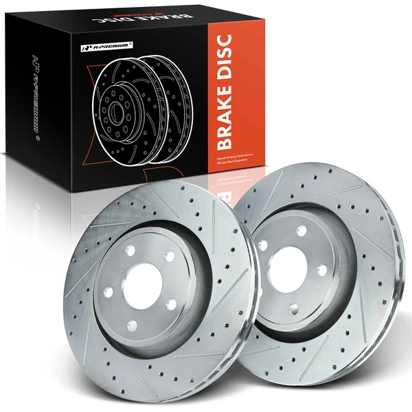 Front Drilled Brake Rotors for Jeep Grand Cherokee Dodge Durango 2011-2020