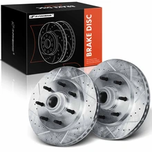 2 Pcs Front Drilled Brake Rotors