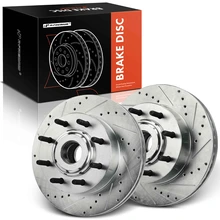 2 Pcs Front Drilled Brake Rotors