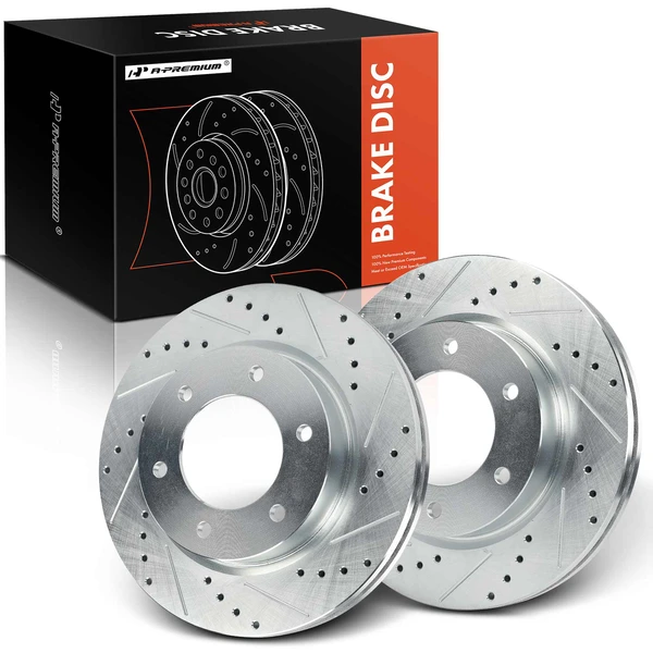 2 Pcs Front Drilled Brake Rotors for 2021-2023 Ford Ranger