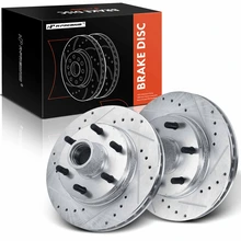 2 Pcs Front Drilled Brake Rotors