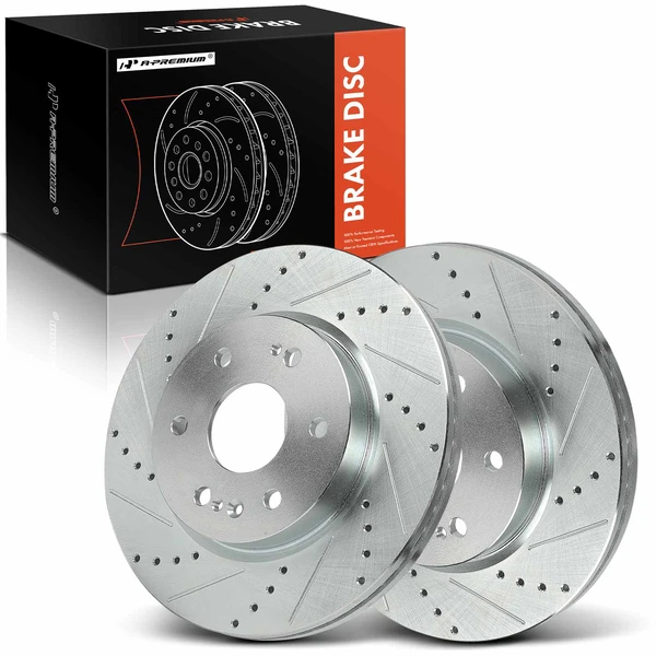 2 Pcs Front Drilled Brake Rotors for 2021-2024 GMC Yukon