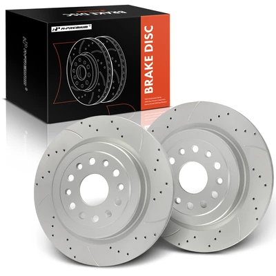 2 Pcs Rear Drilled Brake Rotors