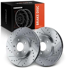 2 Pcs Front Drilled Brake Rotors