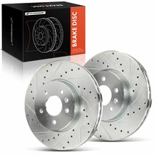 2 Pcs Front Drilled Brake Rotors