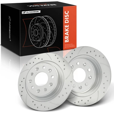 2 Pcs Rear Drilled Brake Rotors