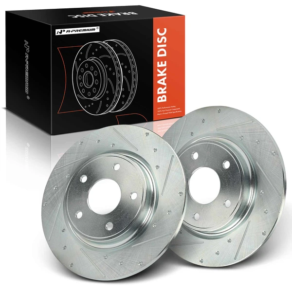 2 Pcs Rear Drilled Brake Rotors for 2017-2022 Chrysler Pacifica