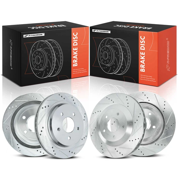 A-Premium APBRS588 Drilled Brake Rotor Front & Rear