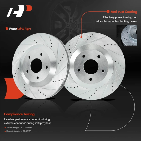 A-Premium APBRS588 Drilled Brake Rotor Front & Rear