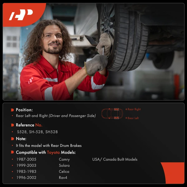 4 Pcs Pair Rear Ceramic Brake Shoes for Toyota Camry 1987-2005 Rav4 1996-2002 Celica Solara