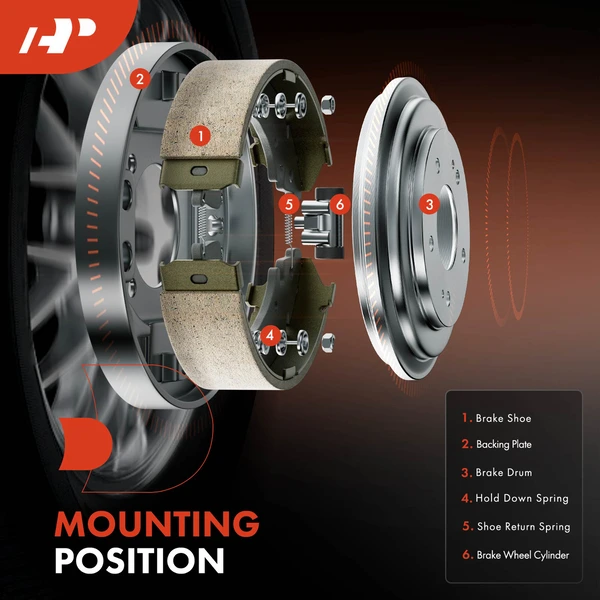 4 Pcs Pair Rear Ceramic Brake Shoes for Chevrolet Equinox Saturn Vue