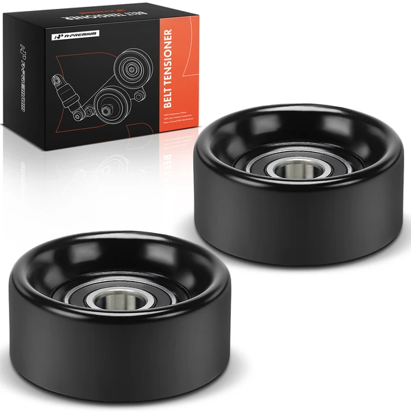2 Pcs Accessory Belt Idler Pulley for Ford F-150 2010-2014 F-250 Super Duty Mustang