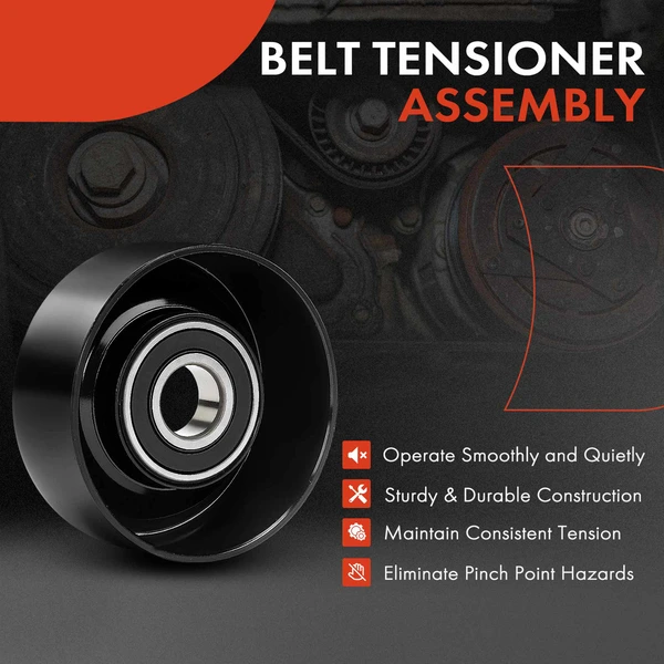 2 Pcs Accessory Belt Idler Pulley for Ford F-150 2010-2014 F-250 Super Duty Mustang