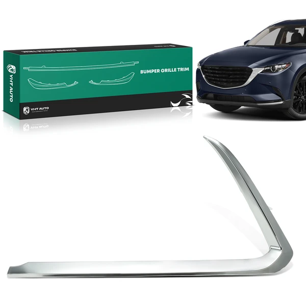 Front Driver Outer Chrome Bumper Molding Trim for 2016-2023 Mazda CX-9