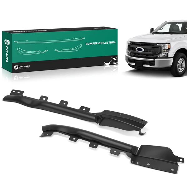 2 Pcs Driver & Passenger Plastic Bumper Cover Molding for 2020-2022 Ford F-450 Super Duty