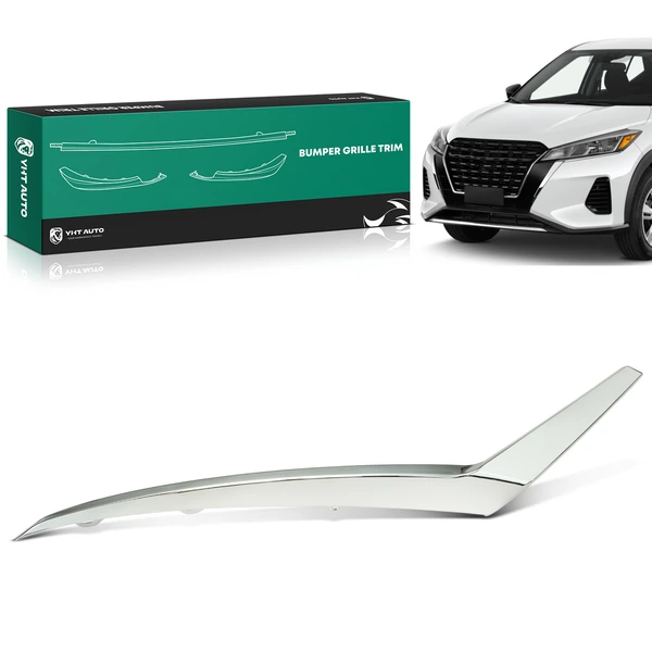 Front Driver Chrome Bumper Cover Grille Molding for 2021-2024 Nissan Kicks