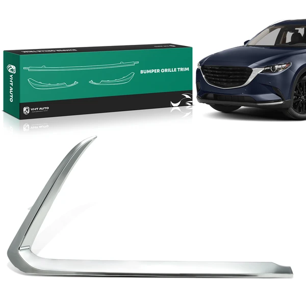 Front Passenger Outer Chrome Bumper Molding Trim for Mazda CX-9 2016-2023