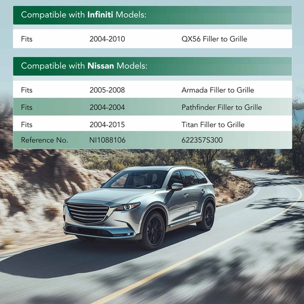 Front Driver Primed Bumper Filler for 2004-2015 Nissan TITAN