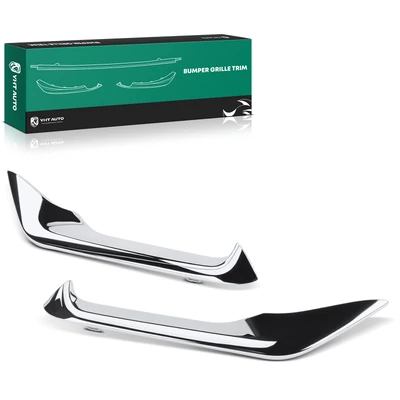 2 Pcs Front Outer Chrome Bumper Cover Molding