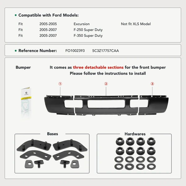 Front Bumper Face Bar for 2005 Ford Excursion