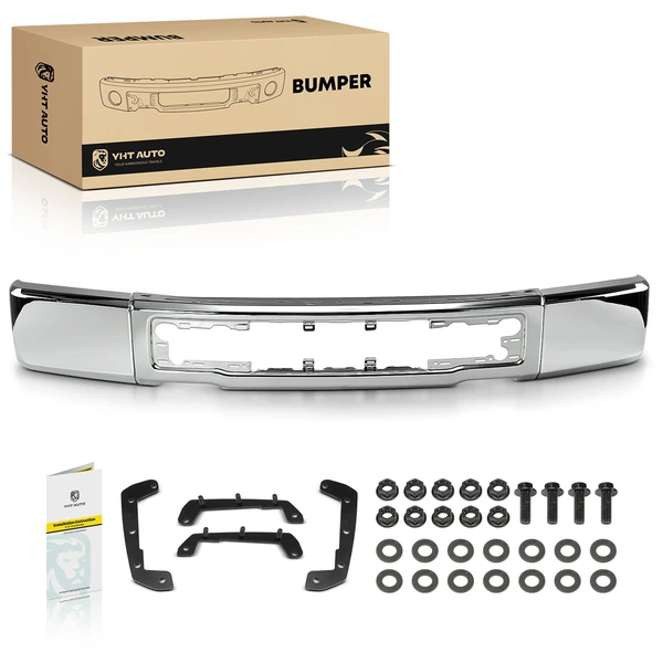 Chrome Front Bumper Face Bar without Fog Light Holes for Ford F-150 2015-2017